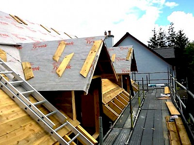 New Build Timber frame kit erected in connel
